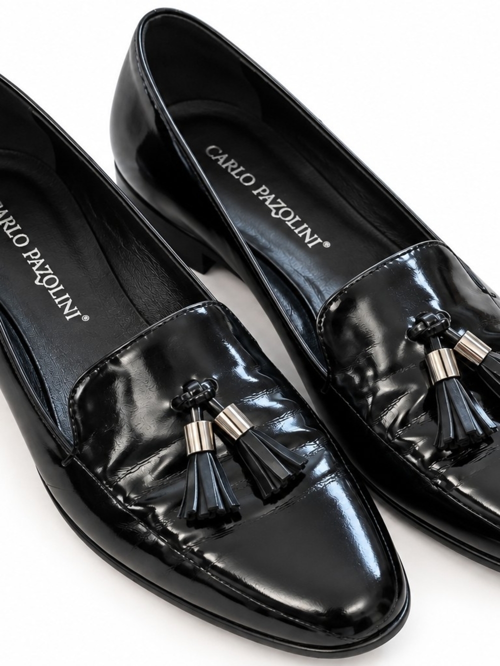 Carlo Pazolini Black Leather Tassel Loafers EU 39 / US 8.5